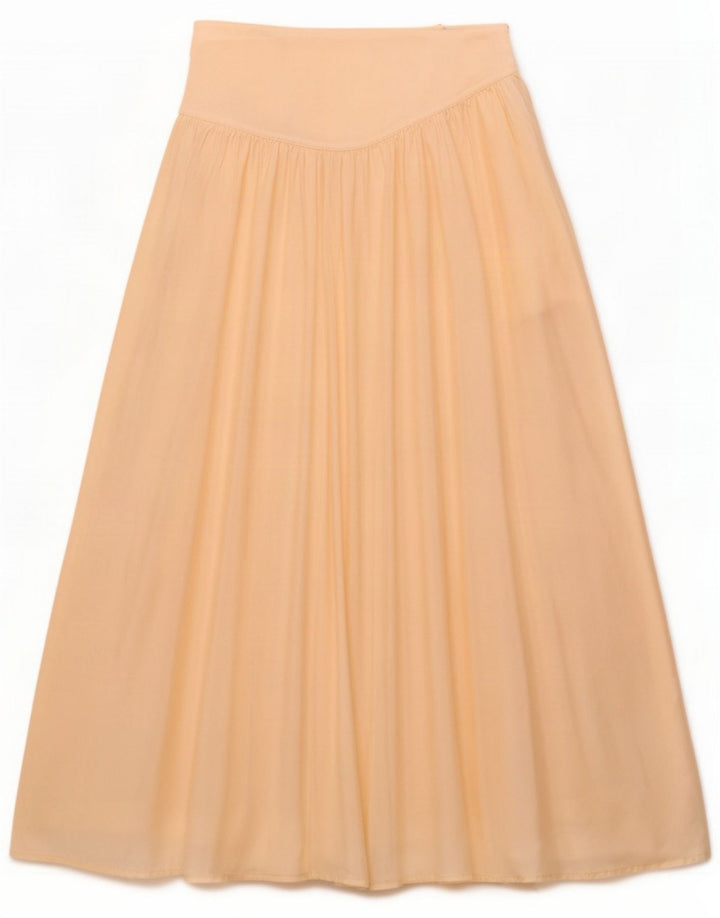 Byblos Womens Pleated Flared Skirt US 8 Medium W26 Beige Silk