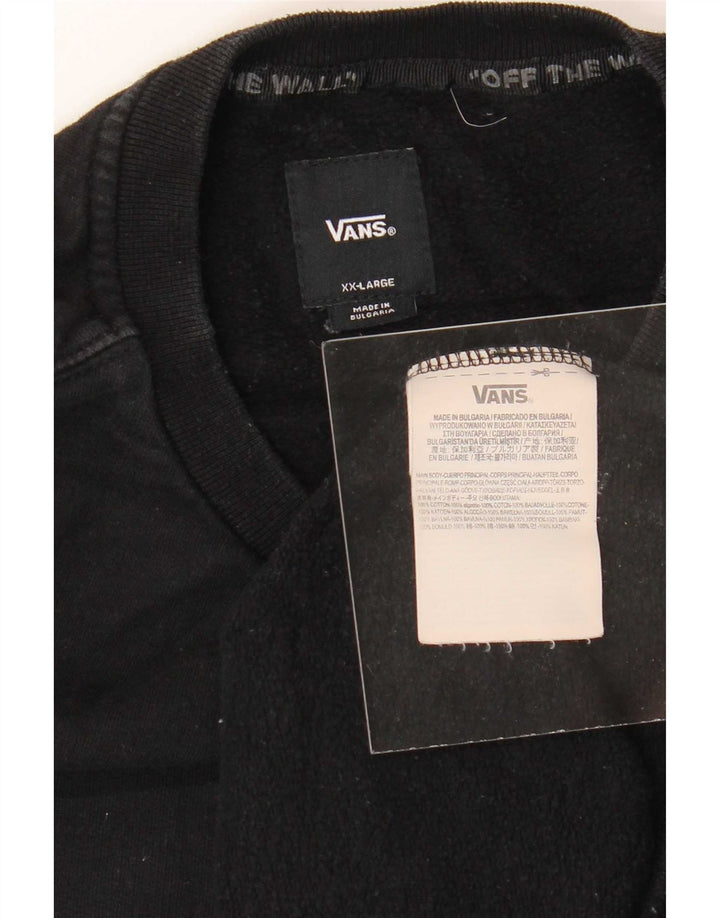 Vans Mens Graphic Sweatshirt Jumper 2XL Black Cotton