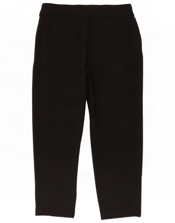 Marks & Spencer Womens Capri Trousers UK 16 Large W34 L23 Black Viscose