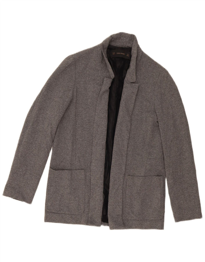 Zara Womens Open Oversized Blazer Jacket UK 6 XS Grey Viscose