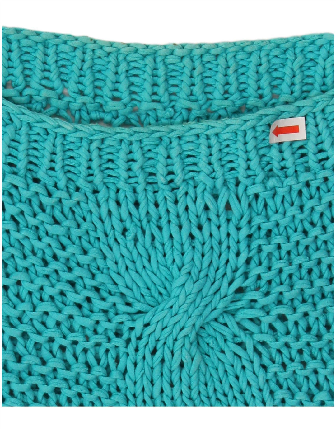 VINTAGE Womens Crop Boat Neck Jumper Sweater UK 14 Medium Turquoise