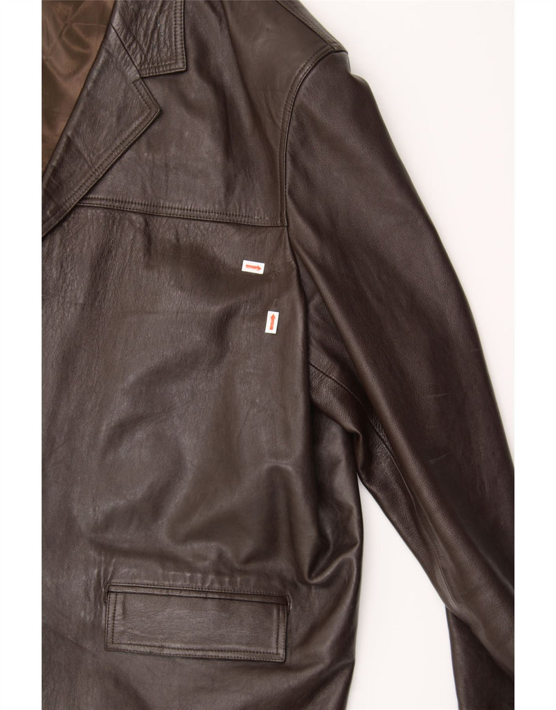 VINTAGE Mens Leather Jacket UK 44 2XL Brown Vintage Vintage and Second-Hand Vintage from Messina Hembry 