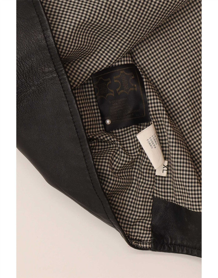 Canada Mens Leather Waistcoat XL Black Leather