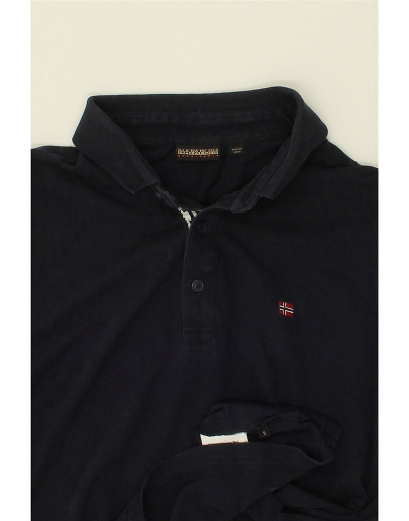 NAPAPIJRI Mens Polo Shirt Small Navy Blue Cotton Vintage Napapijri and Second-Hand Napapijri from Messina Hembry 