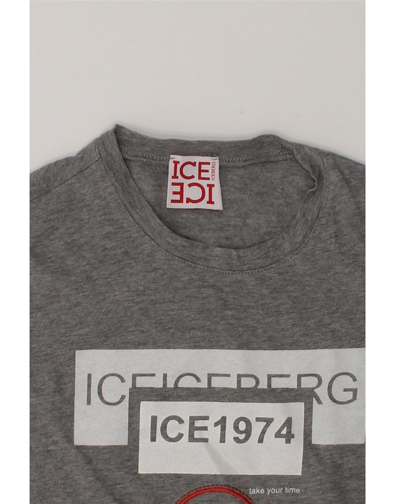 ICEBERG Boys Graphic T-Shirt Top 7-8 Years Grey Cotton | Vintage Iceberg | Thrift | Second-Hand Iceberg | Used Clothing | Messina Hembry 