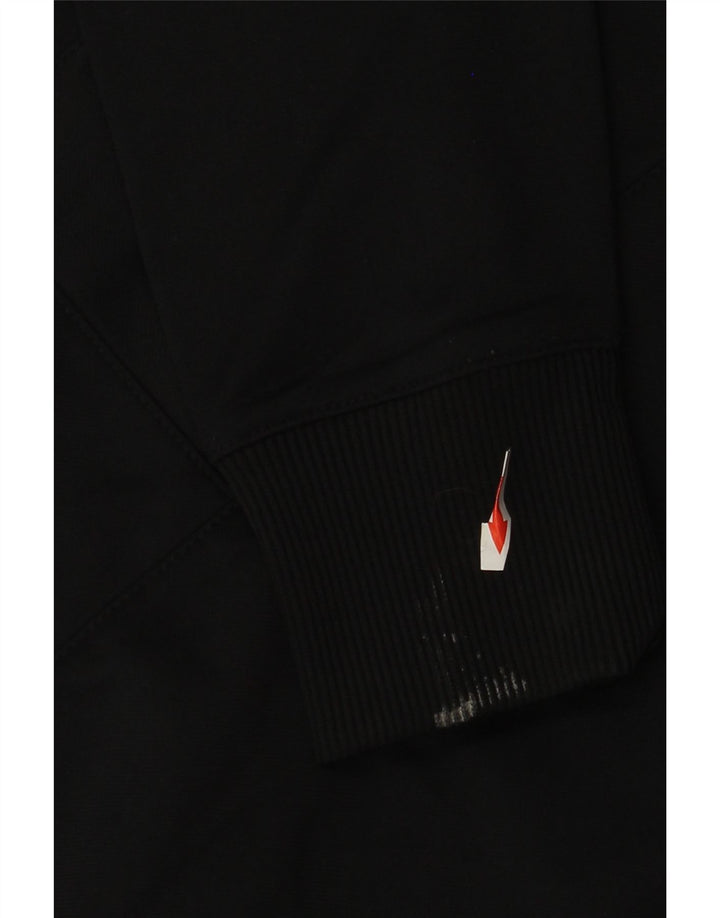 Nike Womens Tracksuit Top Jacket UK 10/12 Medium Black Pinstripe Polyester