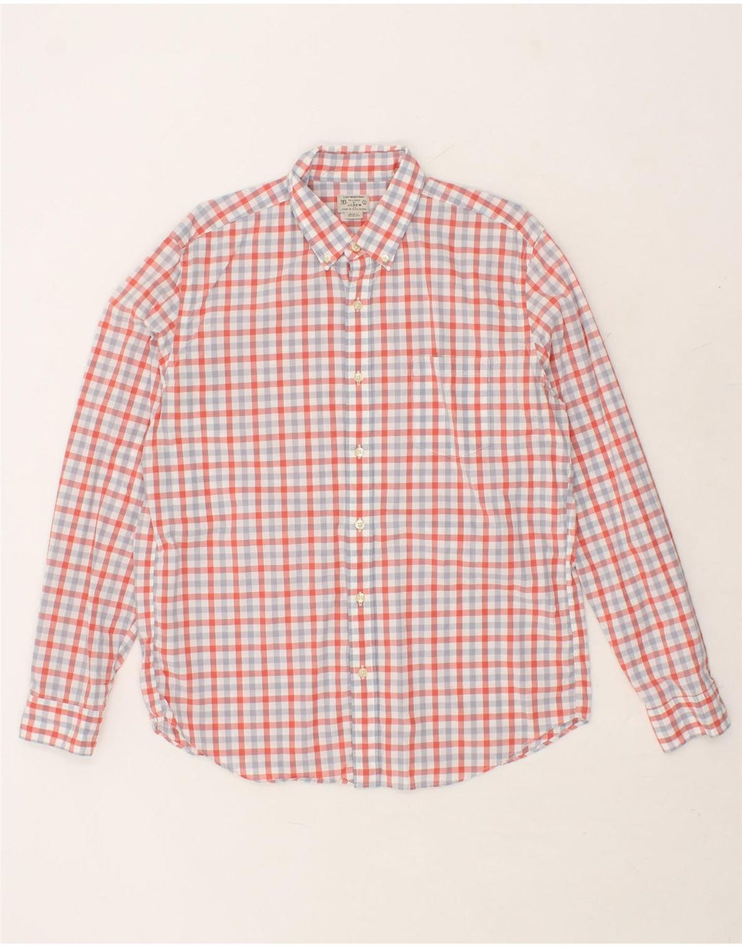 J. CREW Mens Tailored Shirt Large Red Gingham Cotton Vintage J. Crew and Second-Hand J. Crew from Messina Hembry 