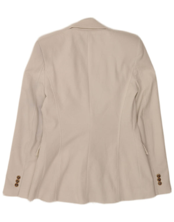 Zara Womens Double Breasted Blazer Jacket UK 6 XS White Polyester