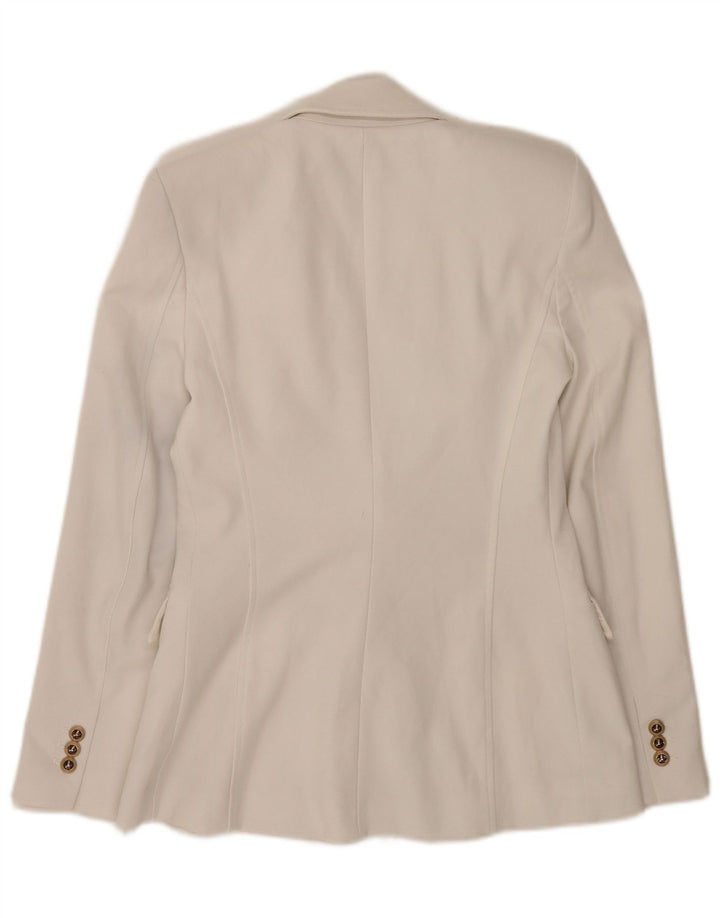 Zara Womens Double Breasted Blazer Jacket UK 6 XS White Polyester
