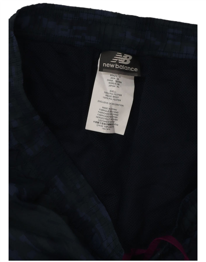 New Balance Mens Swimming Shorts Large Navy Blue Camouflage Polyester