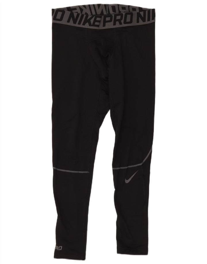 NIKE Mens Compression Graphic Leggings XL Black Polyester