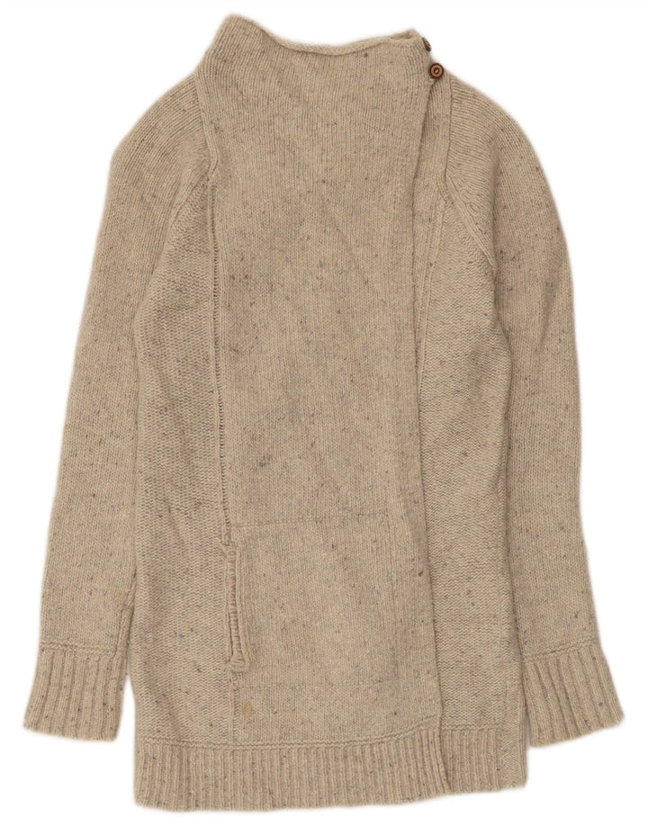 White Stuff Womens Longline Cardigan Sweater UK 8 Small Beige Flecked