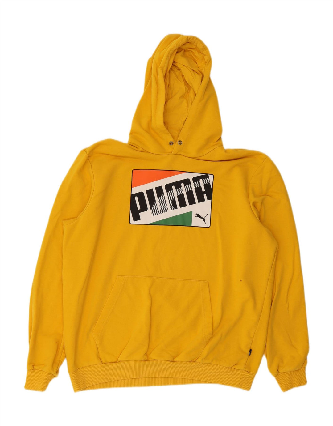 Puma Mens Graphic Hoodie Jumper XL Yellow