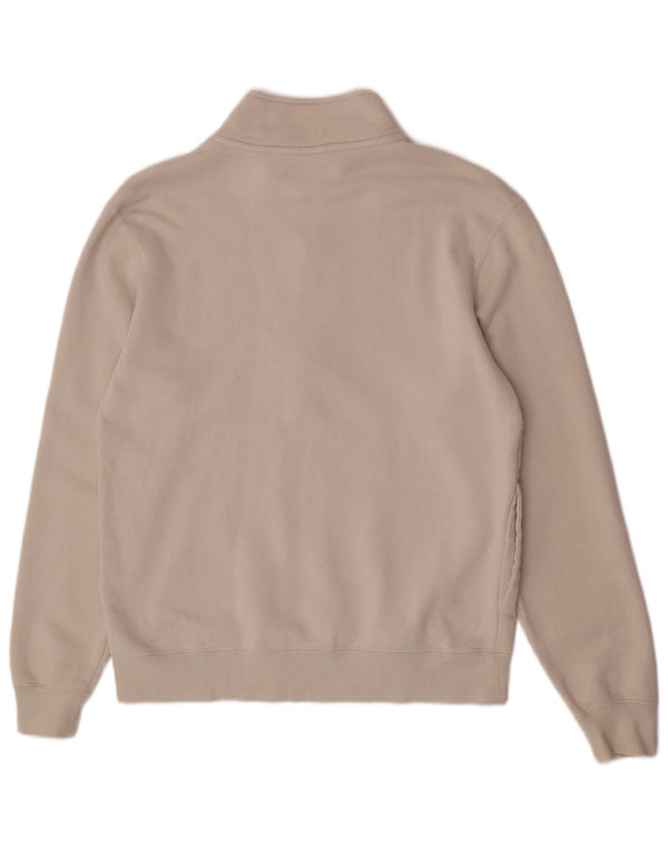 Nike Mens Zip Neck Sweatshirt Jumper Medium Off White Cotton