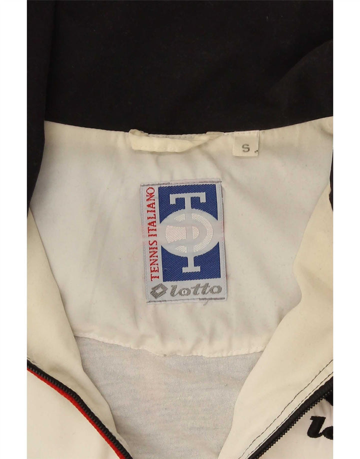 Lotto Mens Tracksuit Top Jacket Small White Colourblock Polyester