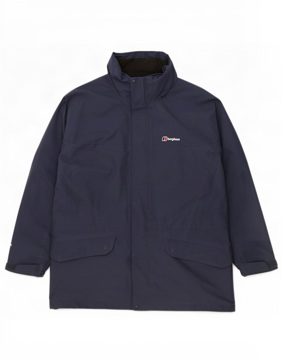 Berghaus Mens Hooded Raincoat UK 42 XL Navy Blue Polyester