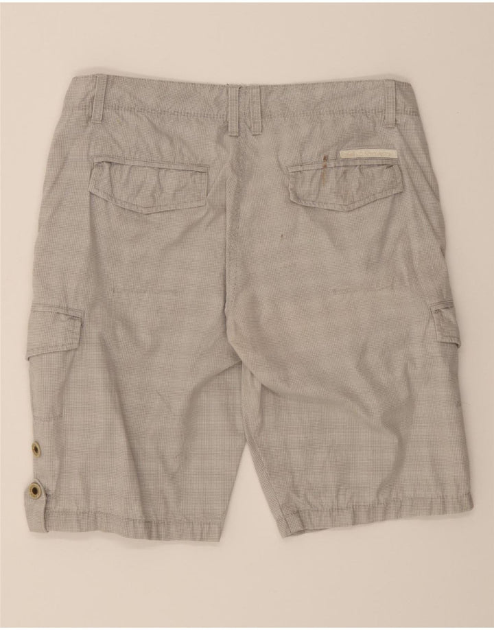 CALVIN KLEIN Mens Cargo Shorts W32 Medium Grey Check Cotton Vintage Calvin Klein and Second-Hand Calvin Klein from Messina Hembry 