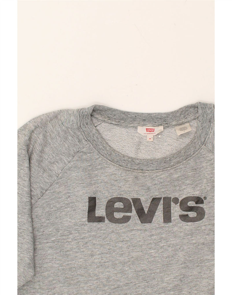 LEVI'S Womens Graphic Sweatshirt Jumper UK 14 Medium Grey Cotton | Vintage Levi's | Thrift | Second-Hand Levi's | Used Clothing | Messina Hembry 