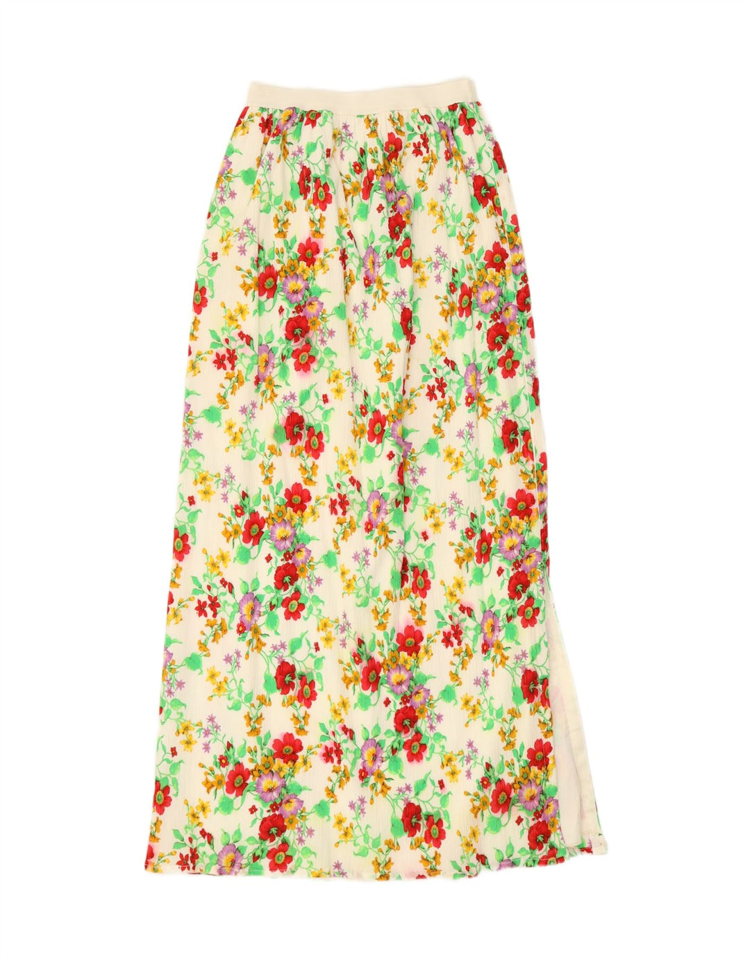 VINTAGE Womens Maxi Skirt W28 Medium Multicoloured Floral Vintage Vintage and Second-Hand Vintage from Messina Hembry 