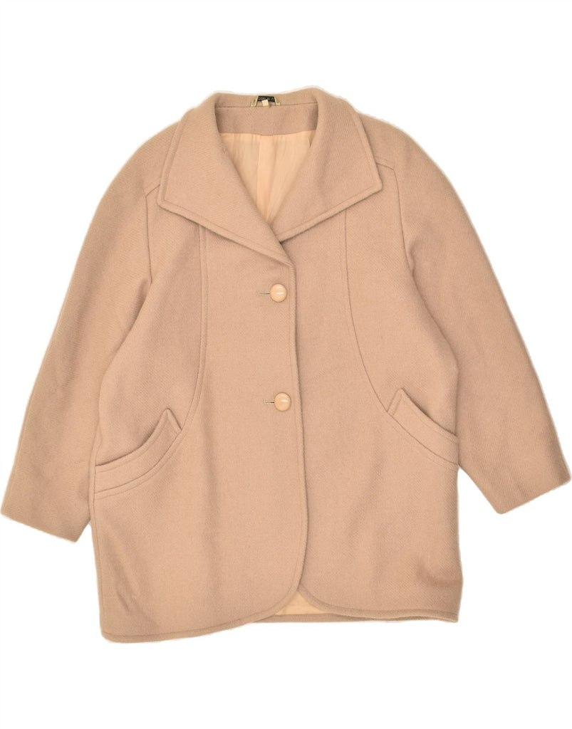VINTAGE Womens Oversized Overcoat IT 44 Medium Beige Wool | Vintage Vintage | Thrift | Second-Hand Vintage | Used Clothing | Messina Hembry 