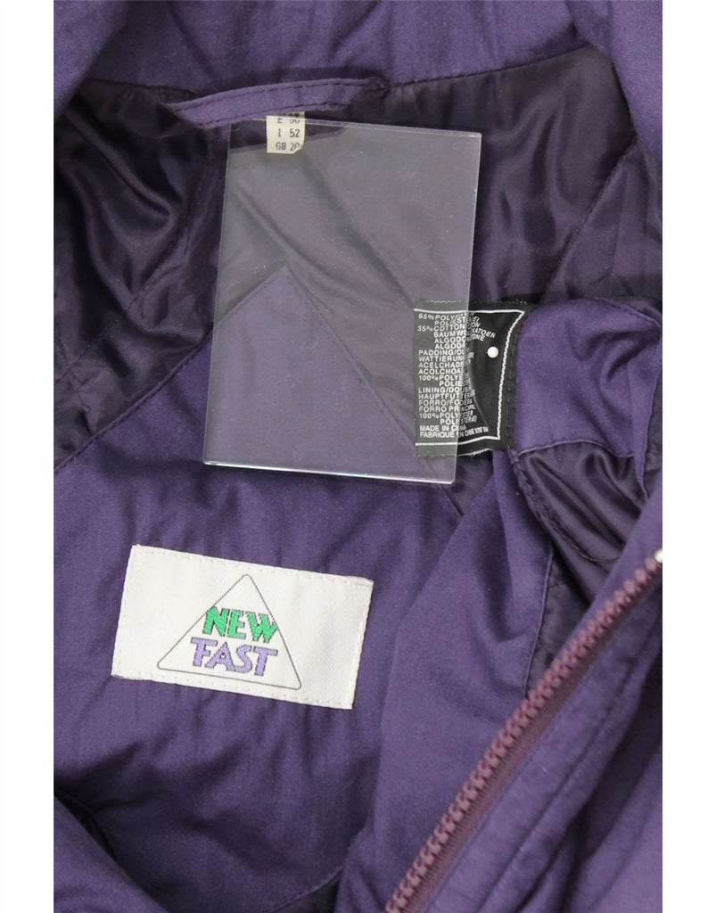 NEW FAST Womens Hooded Windbreaker Coat UK 20 2XL Purple Polyester Vintage New Fast and Second-Hand New Fast from Messina Hembry 