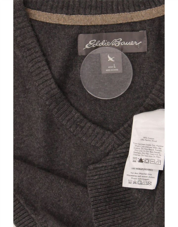 Eddie Bauer Mens Vest Tank Top Large Grey Cotton