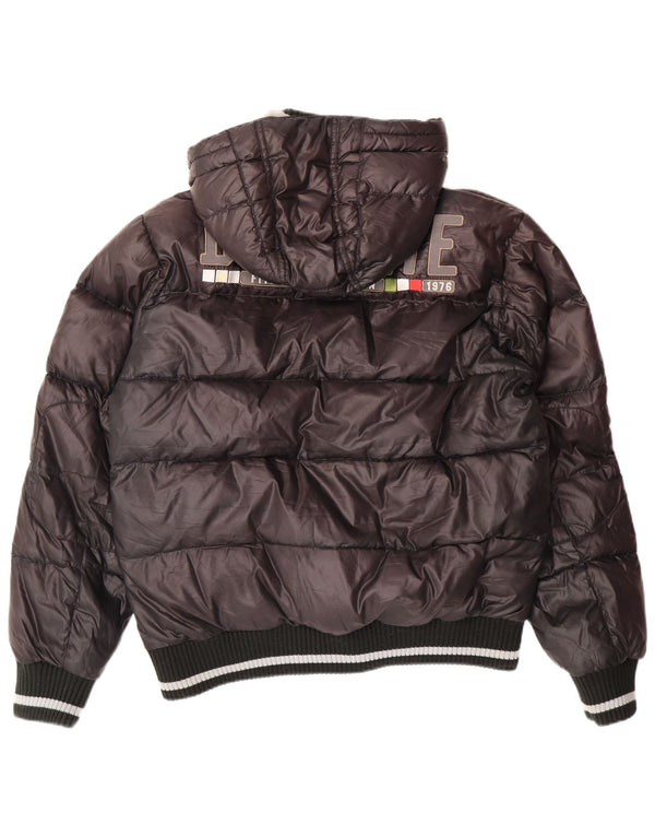 DOLOMITE Mens Graphic Hooded Padded Jacket UK 38 Medium Black Polyester