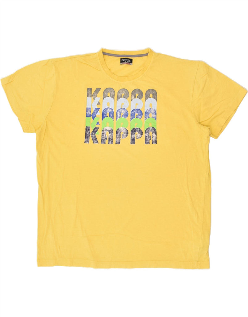 KAPPA Mens Graphic T-Shirt Top 2XL Yellow Cotton | Vintage Kappa | Thrift | Second-Hand Kappa | Used Clothing | Messina Hembry 