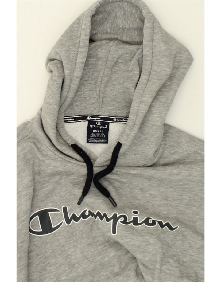 CHAMPION Mens Graphic Hoodie Jumper Small Grey Cotton Vintage Champion and Second-Hand Champion from Messina Hembry 