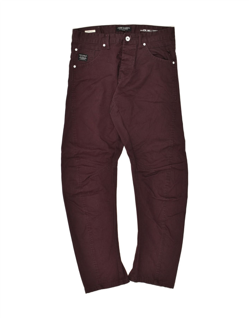 JACK & JONES Mens Banana Casual Trousers W34 L30  Maroon Cotton | Vintage Jack & Jones | Thrift | Second-Hand Jack & Jones | Used Clothing | Messina Hembry 