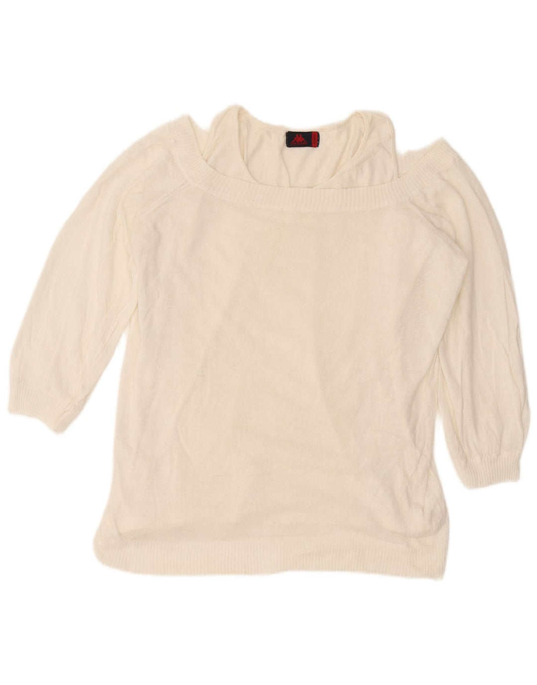 Kappa Womens Boat Neck Jumper Sweater UK 18 XL White