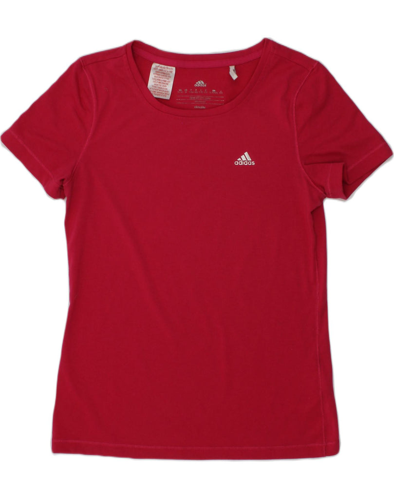 ADIDAS Girls Climalite T-Shirt Top 11-12 Years Red Polyester | Vintage Adidas | Thrift | Second-Hand Adidas | Used Clothing | Messina Hembry 