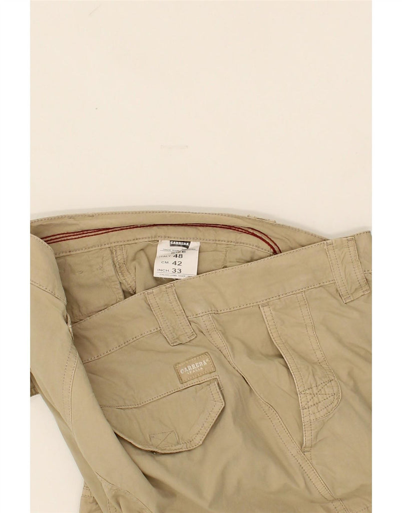 CARRERA Mens Slim Cargo Trousers IT 48 Medium W33 L33 Beige Cotton Vintage Carrera and Second-Hand Carrera from Messina Hembry 