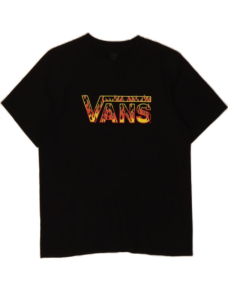 VANS Boys Graphic T-Shirt Top 14-15 Years XL Black Cotton Vintage Vans and Second-Hand Vans from Messina Hembry 