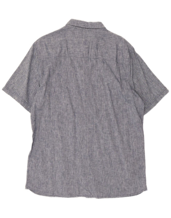 Fat Face Mens Short Sleeve Classic Fit Shirt Medium Blue Linen