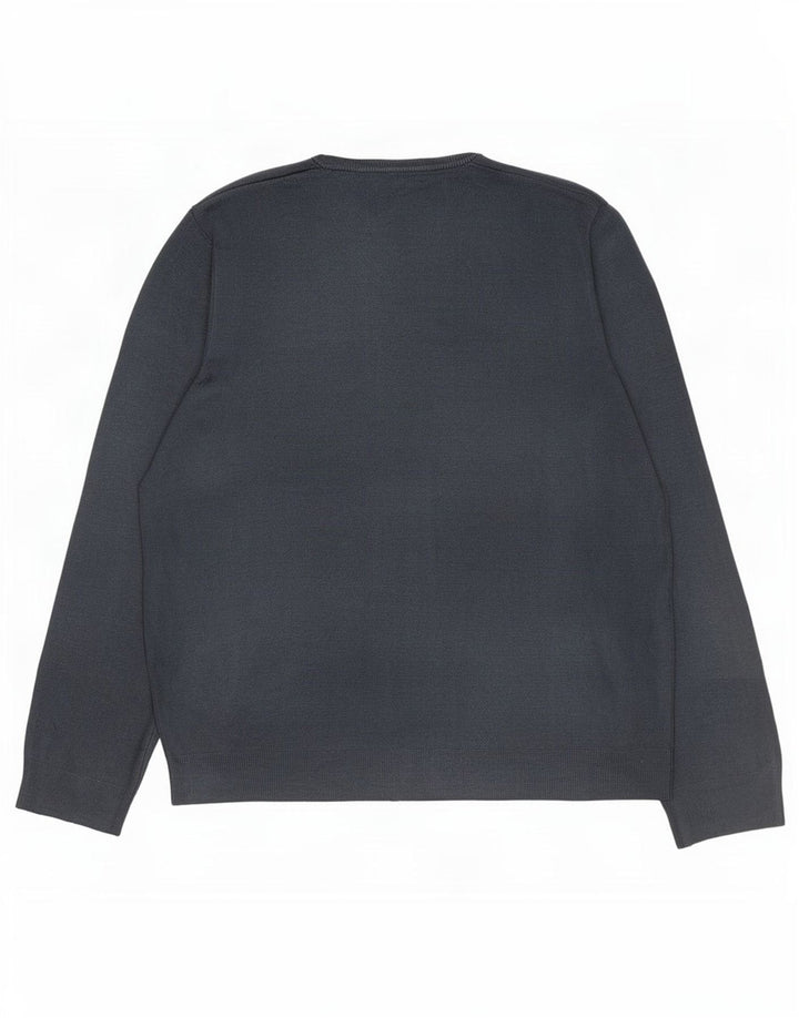 Marks & Spencer Mens V-Neck Jumper Sweater 2XL Grey Acrylic