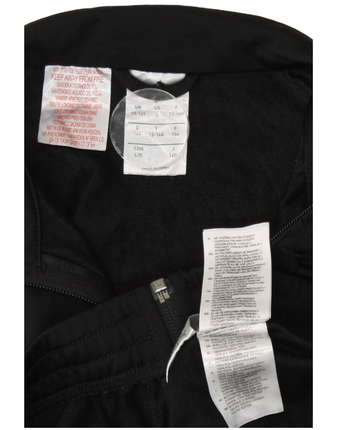 Adidas Girls Tracksuit Top Jacket 13-14 Years Black Polyester Sports