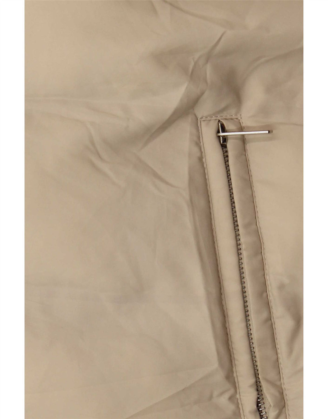 Zara Womens Longline Hooded Padded Gilet UK 14 Medium Beige Polyester