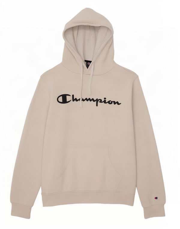 Champion Mens Graphic Hoodie Jumper Small White Cotton