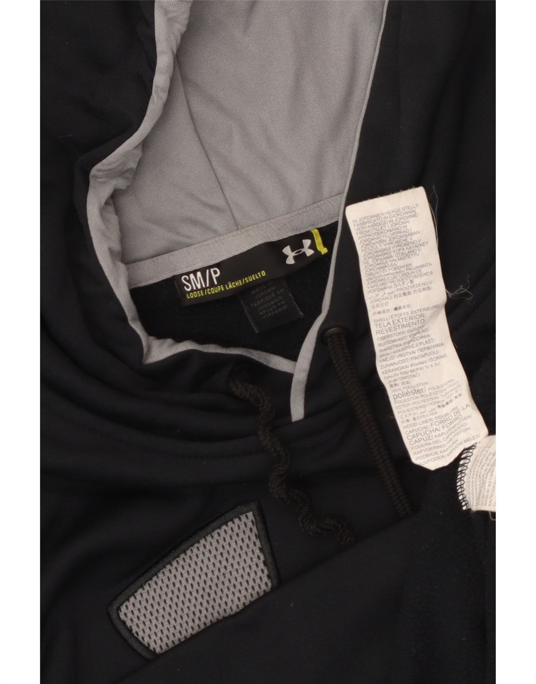 UNDER ARMOUR Mens Graphic Hoodie Jumper Small Black Polyester