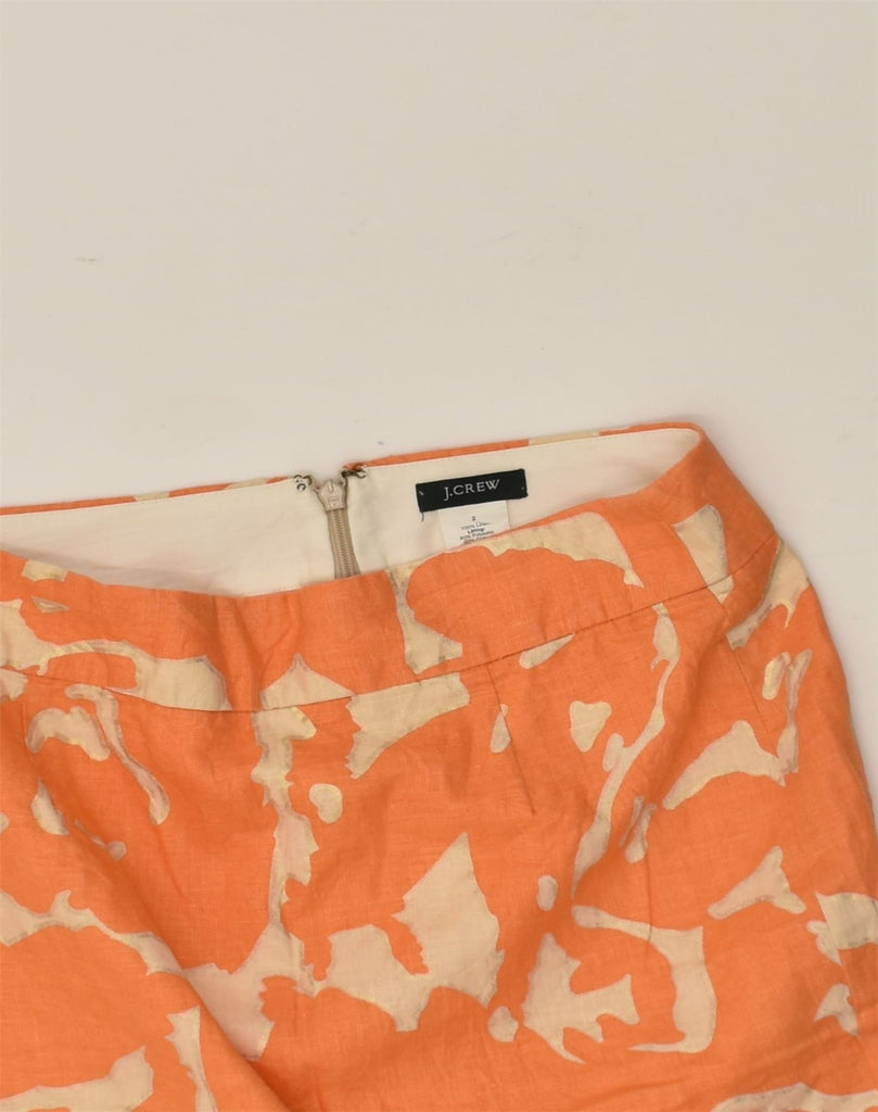 J. CREW Womens Crazy Pattern Straight Skirt US 2 XS W26 Orange Tie Dye | Vintage J. Crew | Thrift | Second-Hand J. Crew | Used Clothing | Messina Hembry 