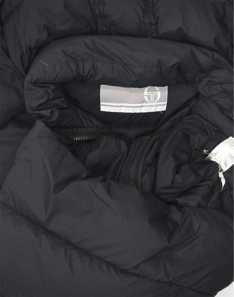 SERGIO TACCHINI Womens Hooded Padded Jacket IT 46 Large Black Polyamide | Vintage Sergio Tacchini | Thrift | Second-Hand Sergio Tacchini | Used Clothing | Messina Hembry 