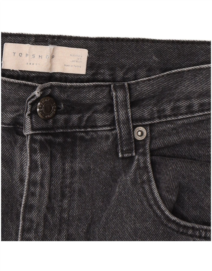 Topshop Womens Baggy Loose Jeans W30 L32 Black Polyester