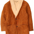 Vintage Mens Shearling Jacket IT 56 2XL Brown