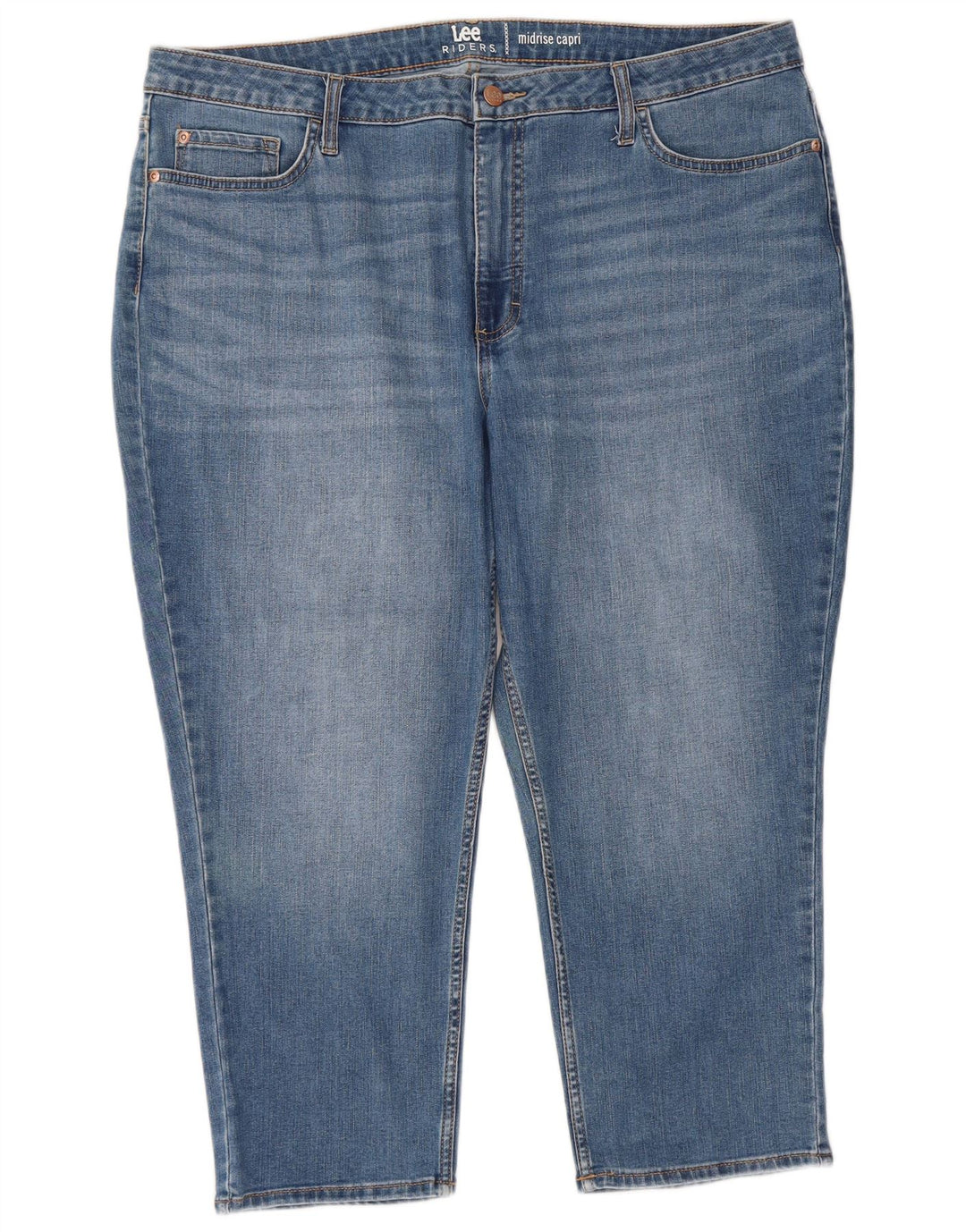 LEE Womens Riders Mid Rise Capri Jeans US 20 3XL W40 L23 Blue Cotton