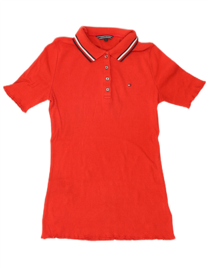 Tommy Hilfiger Womens Polo Shirt UK 8 Small Red
