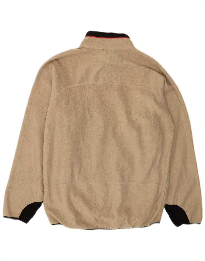 Fila Mens Fleece Jacket UK 40 Large Beige Colourblock Polyester