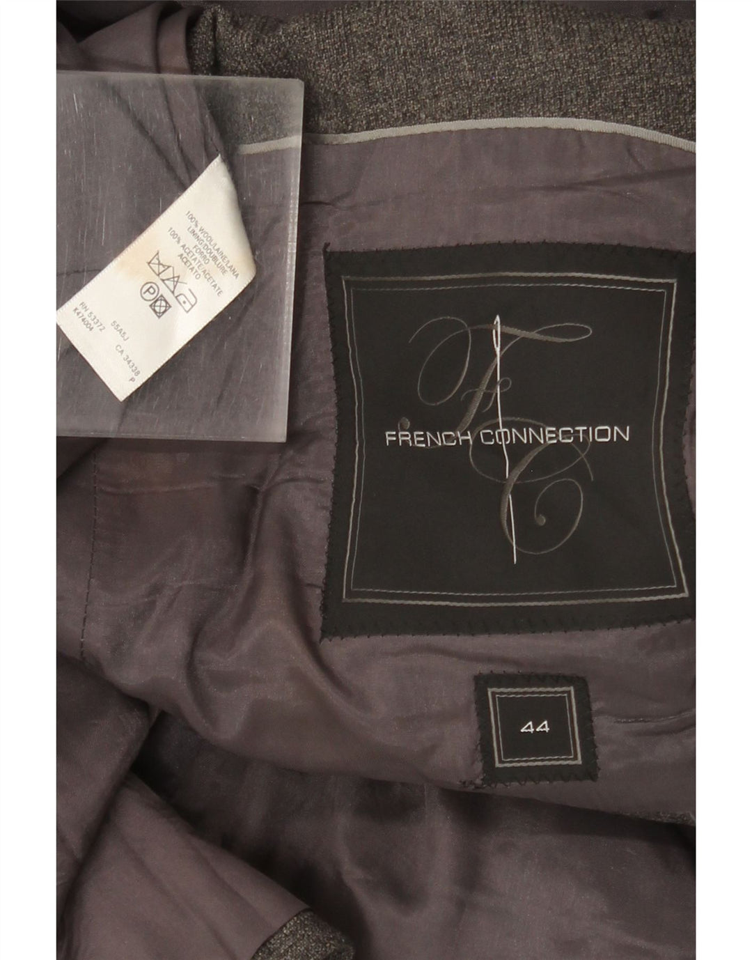 French Connection Mens 2 Button Blazer Jacket UK 44 2XL Grey Wool