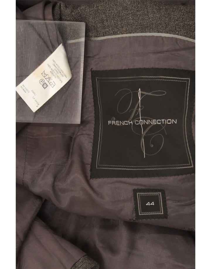 French Connection Mens 2 Button Blazer Jacket UK 44 2XL Grey Wool