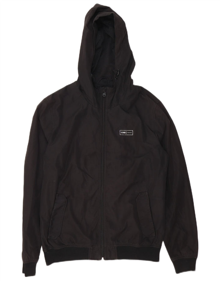 JACK & JONES Mens Hooded Bomber Jacket UK 38 Medium Black